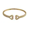 Nuevo Pulsera Romántica de Doble Corazón de Circonita, Diseño de Nicho a la Moda, Exquisito Accesorio Temático de Amor para el Viaje Diario y Uso Versátil
