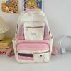 Mochila de estilo coreano con colores frescos y contrastantes para mujer, nueva mochila de viaje de gran capacidad, mochila escolar para estudiantes universitarios, 2024