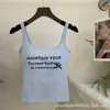 0420# Primavera y Verano Nuevo Verano Ropa Exterior Top Interior Dulce Picante Lazo Estampado de Letras Camisola Chaleco para Mujer