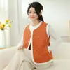 Chaleco Nuevo Estilo Otoño e Invierno para Mujer Chaleco Cálido para Mamá con Forro de Felpa Chaleco Grueso de Manga Larga para Abrigo Chaleco sin Mangas para Mediana Edad y Adultos Mayores
