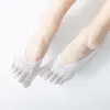 Calcetines finos transpirables de color liso de seda helada de corte bajo para mujer con cinco dedos para primavera y verano, calcetines de malla de terciopelo con dedos divididos