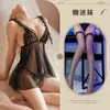 Noche Sexy Camisón con Abertura Sexy Pijama Ropa Interior Sexy Tentación Hueco Tirante Transparente Ropa de Casa
