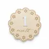 Letrero de Mes de Nacimiento para Recién Nacidos Transfronterizo, Accesorio de Foto de Madera, Placa Conmemorativa Pequeña de Margarita, Tarjeta de Hitos para Bebés