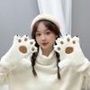 Guantes de Felpa con Forma de Garra de Panda Gato de Cinco Dedos para Mujer, Forro Polar, Engrosados, Cálidos, a Prueba de Frío, Estudiante, Dibujos Animados