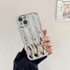Ondulação de água de prata galvanizada para iPhone14pro max caso de telefone Apple 13 novo 12/11 nicho estilo 15