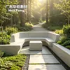 Asiento de Clip en Forma de U de Barro Qingshui Módulo de Asiento de Sofá Área de Demostración Inmobiliaria Asientos Combinados GRC para Exteriores Venta al por Mayor