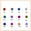 Amazon Pulsera de Corazón Cruzado de 12 Piedras de Nacimiento Versátil Estilo Simple Cadena Delgada Joyería Regalo de Cumpleaños