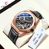 CHENXI Amanecer Nuevo Tourbillon Sol, Luna y Estrellas Reloj Mecánico para Hombre Resistente al Agua Luminoso Mecánico para Hombre 8814