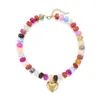 Collar Colgante Nuevo Producto Transfronterizo Europeo y Americano Corazón con Perlas Acrílico Simple Moda Cadena Clavícula Joyería para Mujer
