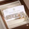 Moda Retro Europea Personalidad Geométrico Incrustado de Pedrería Letra Juego de Pendientes Transfronterizo Acero Inoxidable Sentido de Diseño Simple Joyería para Orejas