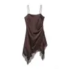 Comercio Exterior Transfronterizo Ropa de Mujer 2026 Nuevos Productos Estilo Europeo y Americano Diseño de Moda Empalme de Encaje Vestido con Tirantes 5919216