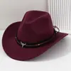 Sombrero Unisex de Fieltro Suave para Hombre y Mujer con Diseño de Cabeza de Toro Tridimensional, Banda Marrón, Estilo Británico Lujoso, Sombrero de Moda Retro