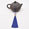 Chapéu com franjas de borla, coroa de metal, pingente de nó chinês, acessórios de joalheria, marcador de livro, acessório de cabeça, pingente para celular, borla pequena