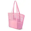 Bolsa de Playa Plegable de Malla Estilo Nuevo de Verano para Mujer, Bandolera Única, Bolsa de Almacenamiento Portátil para Viajes, Bolsa de Compras Transpirable para Exteriores