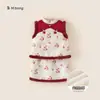 Ropa Infantil para Niñas, Conjunto de Invierno, Ropa Festiva, Falda, Conjunto de Dos Piezas para Niños Pequeños, Estilo Chino