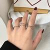 Anillo de estilo simple japonés de Corea del Sur, elegante anillo de diseño cruzado de doble capa, anillo de dedo índice de estilo nicho con personalidad femenina 866