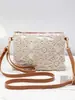 Nova Moda Bolsa de Palha Estilo Coreano Ombro Crochê Vazado Tecida Bolsa Retro Casual Praia Flor Bolsa Feminina