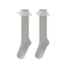 Calcetines para Niñas, Estilo Delgado de Verano, Nuevo Modelo 2026, Calcetines Finos de Algodón Transpirables para Pantorrilla, Encaje con Lazo, Accesorios de Calcetines Infantiles Sin Costuras