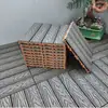 Piso de Madera Plástica Terraza Jardín Autocolocable Exterior Autoensamblable Balcón Patio Renovación Impermeable Anticorrosivo Piso sin Mantenimiento