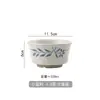 Louça de cerâmica Folha Azul estilo retrô japonês tigela de arroz simples prato de jantar tigela doméstica prato de cerâmica de grés prato raso tigela de sopa com duas alças