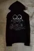 Moda Dark Rock Nicho Estampado de Calavera Sudadera con Capucha Pulóver Versátil