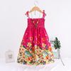 Vestido de Verão para Comércio Exterior Mãe e Filha Vestido de Praia Vestido Infantil Vestido com Saia e Alça Vestido Pai e Filho Manga Longa XX0257