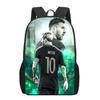 Mochila Messi Mundial de Fútbol Alrededores Mochila Escolar para Estudiantes Gran Capacidad Poliéster Mochila Reductora de Carga Bolsa para Computadora Dibujos Animados