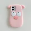 Capa de iPhone 17 de Porco Rosa Fofa e Adorável Desenho Animado Adequada para Apple 16, 14/15 Pro Max, Capa de Celular Anti-Queda para 13
