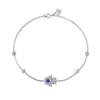 Collar y pulsera de plata de ley S925 con diseño de palmeras y ojos, joyería de lujo para mujer