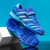 Zapatos de fútbol para niños con tacos cortos TF para niños y niñas, con cierres de velcro, malla transpirable, zapatos de entrenamiento antideslizantes