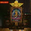 Tecido de Algodão do Nepal Xizang Montado Retrato de Cinco Vias do Deus da Riqueza Buda Tibetano Pintura Pendurada Deus da Riqueza Amarelo Thangka 11 Tela