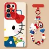 Funda de Teléfono de Gato de Cara Grande Adecuada para Samsung Galaxy S26 Silicona S25 Ultra con Correa S24+ Dibujos Animados S23