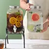 Cubo de Cristal para Coca-Cola Transfronterizo, Jarra Doméstica para Agua Fría, Recipiente de Gran Capacidad para Jugos, Cubo para Bebidas con Grifo, Cubo para Té de Frutas
