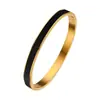Pulsera de Acero de Titanio con Esmalte para Mujer, Lujo Accesible, Baño de Oro de 18K de Gama Alta, Pulsera de Acero Inoxidable Europea y Americana para Mujer, No se Desvanece