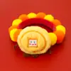 Collar de Bola de Pelo para Mascotas Año Nuevo Año del Serpiente Bufanda Festival de Primavera Suministros de Año Nuevo para Gatos y Perros Decoración Roja Cálida de León