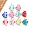 10 Tipos de Colgantes Mini de Vida Marina con Goteo de Aceite Esmaltado Estrella de Mar Pulpo Colgantes Hechos a Mano DIY Pendientes Collares Amuletos