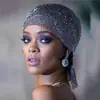 Acessórios europeus e americanos femininos elástico com strass faixa de cabelo LAZADA grade lenço de cabeça para carnaval ao ar livre adorno de cabeça acessórios de cabelo