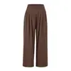 Cárdigan de punto fino con ribete de encaje y camisola, conjunto de verano puro deseo para mujer, pantalones largos holgados de pierna ancha, conjunto de tres piezas de color café