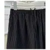 Calidad Original Principios de Otoño Nuevo Jacquard de Gama Alta Cintura Elástica con Cordón Falda Línea A Falda Femenina de Longitud Media