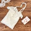 52202 Nova Bolsa de Ombro de Chiffon com Babados Primavera e Verão Bolsa de Lona de Cereja Fofa Bolsa Tote Portátil de Grande Capacidade