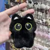 Novo Brinquedo de Pelúcia Gato Preto Pequeno Pingente Charme para Bolsa de Gato Presente de Casal Boneca que Faz Barulho Atacado