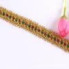 Venta al por mayor de fábrica textil para el hogar color encaje decoración de cortina encaje dorado accesorios de ropa encaje ondulado dorado y plateado