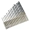 Juego de 16 Brocas Helicoidales con Vástago Hexagonal en Caja, 1.5-6.5mm Acero Rápido Hss, Recubrimiento Amarillo, Brocas Especializadas para Taladrar