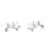 Aretes Tres Estrellitas Femeninos Nicho Exquisitos Temperamento Dulce Pequeña Estrella de Cinco Puntas Combinables Mini Simples para Ir al Trabajo