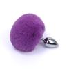 Plug anal de cabelo artificial colorido bola de cabelo plug anal de metal brinquedo teaser treinamento para casais brinquedos sexuais atacado
