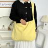 Bolsa de Ombro Artística Simples da Moda, Bolsa Transversal Ajustável de Cor Sólida, Bolsa Tote Casual Grande Capacidade para Estudante, Tendência