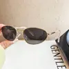 Óculos de Sol Retro Levemente Luxuosos Estilo Jennie Old Money para Mulheres, Óculos de Sol Oval Cat-Eye com Armação Pequena de Metal de Alta Qualidade para Homens