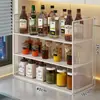 Estante de Almacenamiento para Condimentos, Estante Multicapa para Colocar Aceite, Sal, Salsa y Vinagre para Escritorio, Organizador Multifuncional de Botellas de Condimentos para Cocina