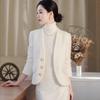 Top Corto Único y Súper Elegante de Invierno 2026, Abrigo de Piel Blanco de Moda y Elegante Estilo Chanel para Mujer