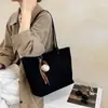 Bolsa feminina casual de camurça texturizada, moderna e estilosa, bolsa tote simples, estilo retrô, adequada para o trabalho, bolsa de ombro